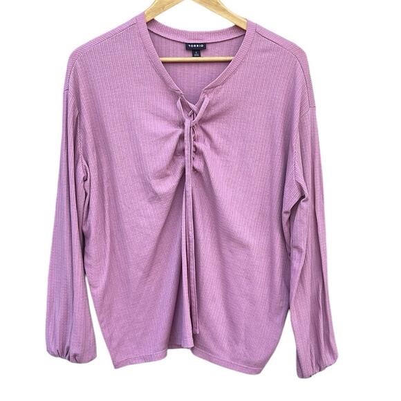 Torrid pink long sleeve top size 0X - Picture 1 of 8